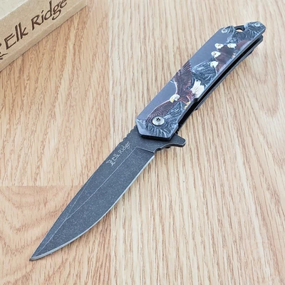 Cuchillo Plegable Elk Ridge Wildlife 3.5" 3Cr13MoV Hoja de Acero Mango Inoxidable Foto 1 de 4