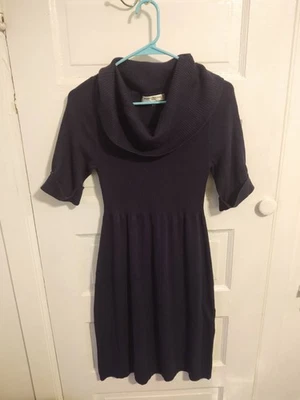 Vestido Suéter Evan-Picono L Azul Marino Tejido Mezcla Angora Manga Corta Foto 1 de 4