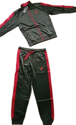  Nike Track Suit Mens Full Zip Jacket Pants Zip Pockets Olive/Red XL. New - Image 1 of 4