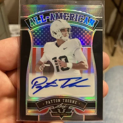 Payton Thorne - 2022 Leaf Valiant Football All American Autograph 5/5 - Image 1 of 2