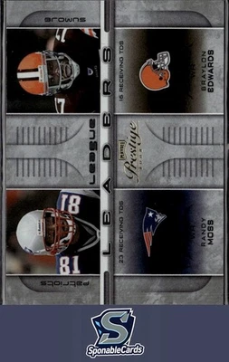 2008 Prestige #LL-22 Randy Moss Edwards Owens Burress League Leaders Foil #/100 - Image 1 of 2