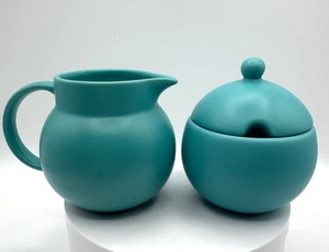 Corelle Coordinates Stoneware Teal Blue Cream&Sugar Pitcher Jam Jar Modern Style - Bild 1 von 12