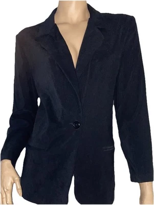 Brigg’s petite Stretchable Ultrasuede like black unlined jacket Sz 8P New - Image 1 of 4