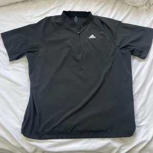 Adidas 1/4 Zip ClimaProof Wind Golf Short Sleeve Windbreaker X Large Black White - Picture 1 of 15