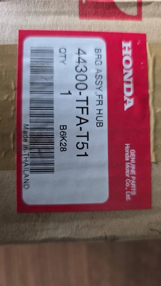 Cojinete de rueda delantera genuino Honda Civic Type R FD2 44300-TFA-T51 2007-2010 OEM Foto 1 de 1