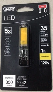 Feit Electric 35-Watt Equivalent Bright White (3000K) T4 G9 Bi-Pin Base LED Bulb - Picture 1 of 2
