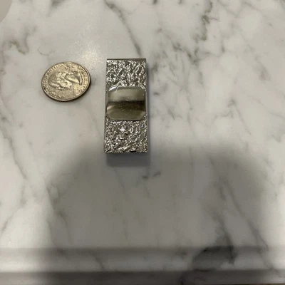 VTG Silver Plated Nugget Style Engravable Money Clip - Image 1 of 4