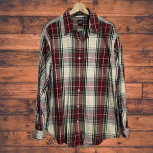 Gap Long Sleeve Flannel Plaid Button Front Shirt Large - Picture 1 of 6