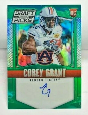 Corey Grant 2015 Panini Prizm Draft Pick GREEN Prizm RC Autograph Auto #'d 1/5 - Image 1 of 3