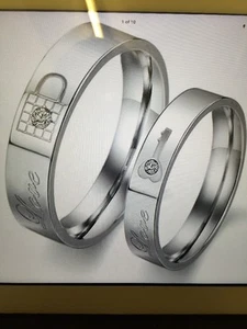 Anillos de titanio de acero inoxidable para amantes parejas anillos amor - Imagen 1 de 4