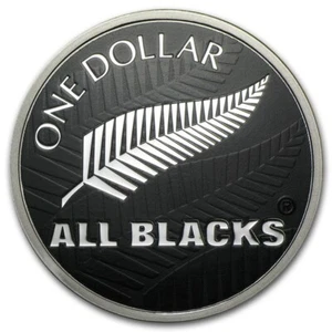 New Zealand- 2011 - 1 OZ Silver Proof Coin- All Blacks Silver Fern - Picture 1 of 3