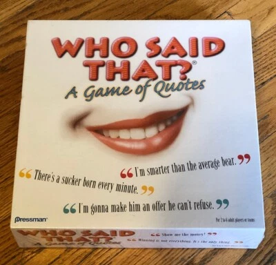Who Said that? A Game of Quotes Board Game, Adult 2003 by Pressman New & Sealed  - Image 1 of 2