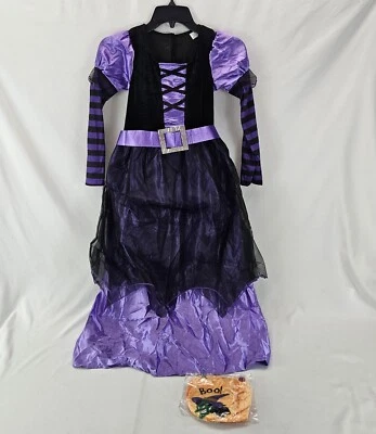Хэллоуин ведьма костюм для девочек косплей вечеринки без шляпы фиолетовый 7-9 лет  - Изображение 1 из 4