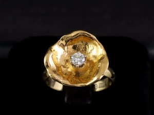 Anillo de inserción brillante aprox. 0,16 quilates 6,1 g 585/- oro amarillo - Imagen 1 de 8