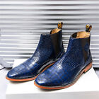 Męskie botki Chelsea styl brytyjski wysoki top modne buty retro okrągłe palce