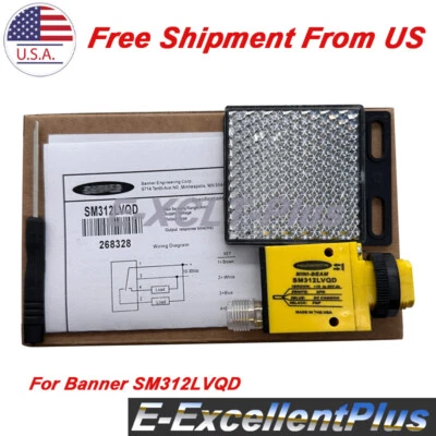 New in Box Photoelectric Switch Sensor PNP For Banner SM312LVQD 10-30VDC 5m