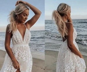 Womens Backless Sleeveless Mini Ivory Summer Beach Party Short Sundress Size S - Picture 1 of 6