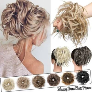 THICK X-LARGE Messy Bun Hair Piece Scrunchie Updo Wrap Hair Extensions as Human - Picture 1 of 31