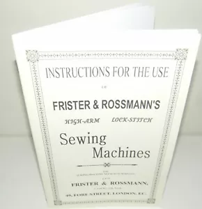 Frister & Rossmann Nähmaschine Bedienungsanleitung Reproduktion - Bild 1 von 12