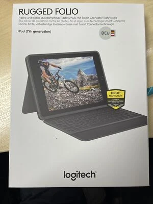 Logitech Rugged Folio Keyboard Case For Apple iPad 10.2" 7 / 8th Gen german keys - Image 1 of 4