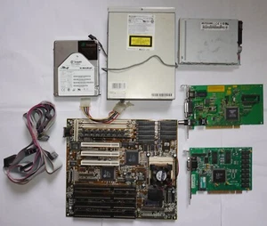PC Computer Mainboard GA486AM/S AMD DX4-100 16MB RAM Diamond Stealth64 DRAM 2MB - Bild 1 von 17
