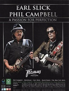 Pubblicità chitarra Motorhead Earl Slick & Phil Campbell 2012 Framus 8 x 11 - Foto 1 di 3