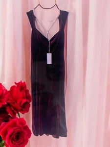 $278 Reformation Bryson Red Velvet Midi Dress Sweetheart Neck Smocked Back Sz 4 - Picture 1 of 6