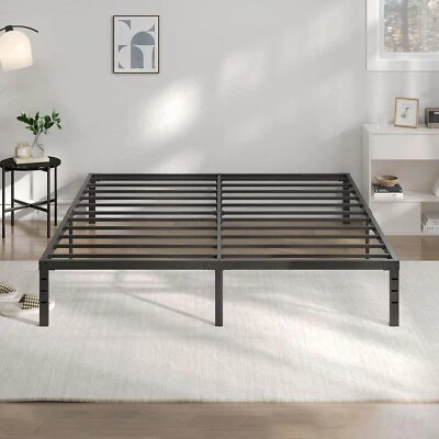 WAYES 14 Inch Heavy Duty Metal Platform Bed Frame King Size Sturdy Steel Slat Support
