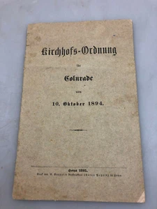 Kirchhofs - Ordnung von 1894 für Colnrade / Hoya 1895  - Bild 1 von 5
