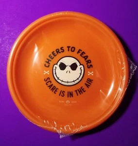 NIGHTMARE BEFORE CHRISTMAS JACK -CHEERS TO FEARS- ORANGE  PLASTIC  PLATES 4PK - Picture 1 of 4