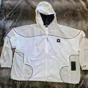 3x Project Rock womens UA Brahma Jacket hood full 3xl pockets white lined $130 - Picture 1 of 10