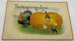 Postal Alegrías de Acción de Gracias Marcada 1913 Caza Pavo Dividido Espalda George 1 centavo - Imagen 1 de 8