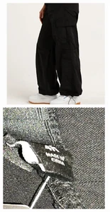New Torrid Black Wide Joggers Stretchy Cargo Challis Pants Size 26/28 46x30 4 - Picture 1 of 9