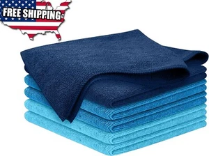 Microfiber Cleaning Cloth 6 Pcs High Performance Absorbent Towels Weave Grime - Picture 1 of 9
