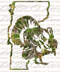 Camouflage Camo Vermont Turkey Hunter Hunting Vinyl Decal Sticker Gobbler Jake - Picture 1 of 1