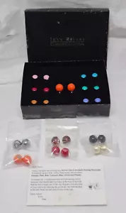 Pendientes de perlas de imitación vintage JOAN RIVERS intercambiables 13 colores con cierre de palanca - Imagen 1 de 5