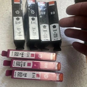 Lot of 17 HP 564XL Ink Cartridges 7 Black & 3 Mag 4 Yellow 3 Blu Sealed Expired - Picture 1 of 6