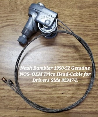 1950-'52 Nash Rambler Genuine NOS~OEM Trico Head-Cable for Driver's Side 82947-L - Image 1 of 4