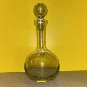 Vintage Krosno Poland Decanter Clear Glass With Round Stopper - Picture 1 of 10