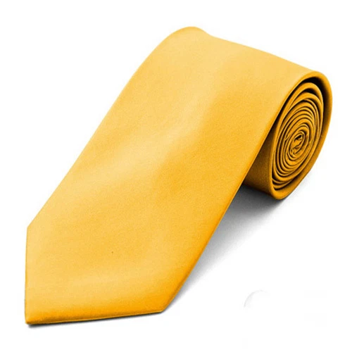 Lord R Colton Satin Silk Tie - Solid Gold Necktie $79 Retail Brand 58 x 3.25 New - Image 1 of 1