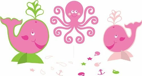 Creative Converting Ocean Preppy Girls Centerpiece - Image 1 of 1