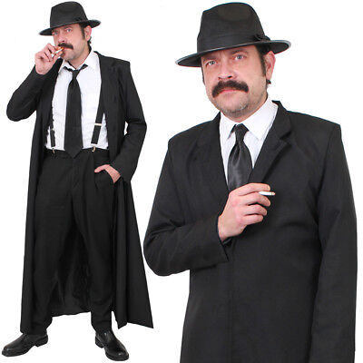 Da Uomo Costume Detective Hard Boiled LIBRO Carattere Costume Vestito Film Noir • 27.04€