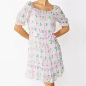 Draper James Floral smocked puff-sleeve Dress - Picture 1 of 11