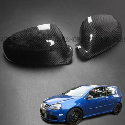 Tapas de cubierta de espejo retrovisor lateral de fibra de carbono real para VW Golf 5 MK5 GTI Passat 2005-2009 Foto 1 de 4