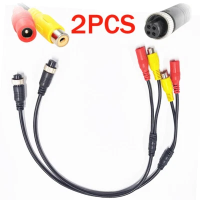 2PCS 4 Pin Aviation Head to DC RCA Female Adapter Cable for CCTV Security Camera