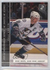 2001-02 ITG Be A Player Memorabilia He Shoots Scores Redemption Paul Kariya HOF