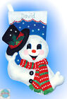 Felt Embroidery Kit Design Works Snowman with Top Hat Christmas Stocking #DW5078