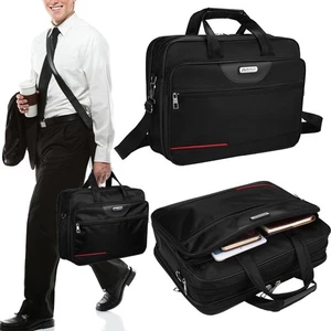 Men Shoulder Messenger Bag Padded Waterproof Business Laptop Briefcase Work Case - Picture 1 of 17