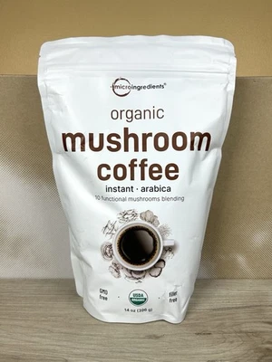 Café orgánico instantáneo 10 en 1 champiñones en polvo, 14 OZ (paquete de 1) Foto 1 de 3