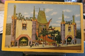 Vintage Linen Postcard Grauman's Chinese Theatre Los Angeles CA - Picture 1 of 2